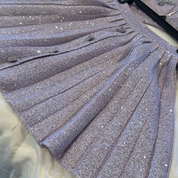 SELF PORTRAIT purple lurex knit skirt - Picture 13 of 17